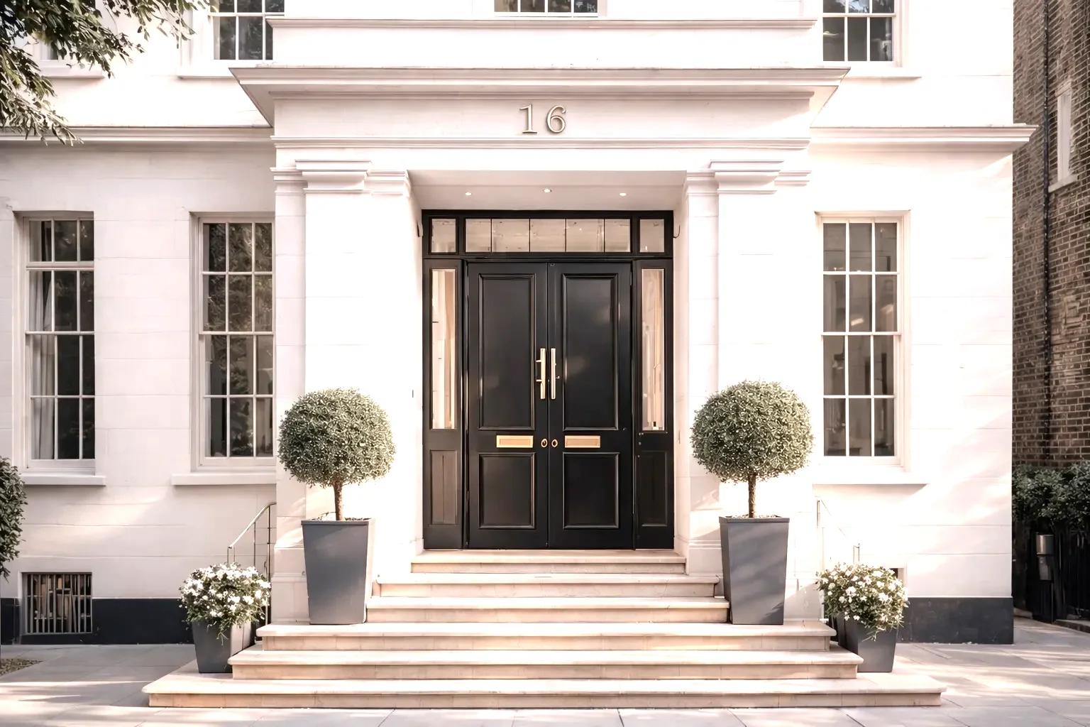 Elegant London townhouse facade representing The Privé Bureau
